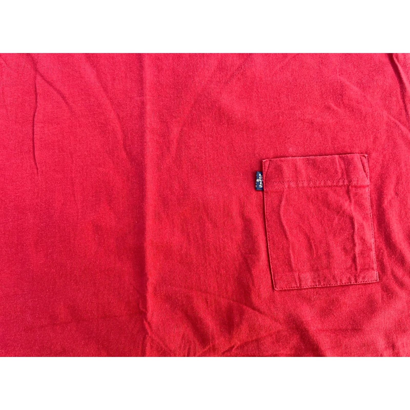 Levi's VINTAGE Levi's Pocket Tee Mens 2XL Red 1998 90s Short Sleeve Crew Neck Cotton T-Shirt Size US XXL / EU 58 / 5 - 4 Thumbnail