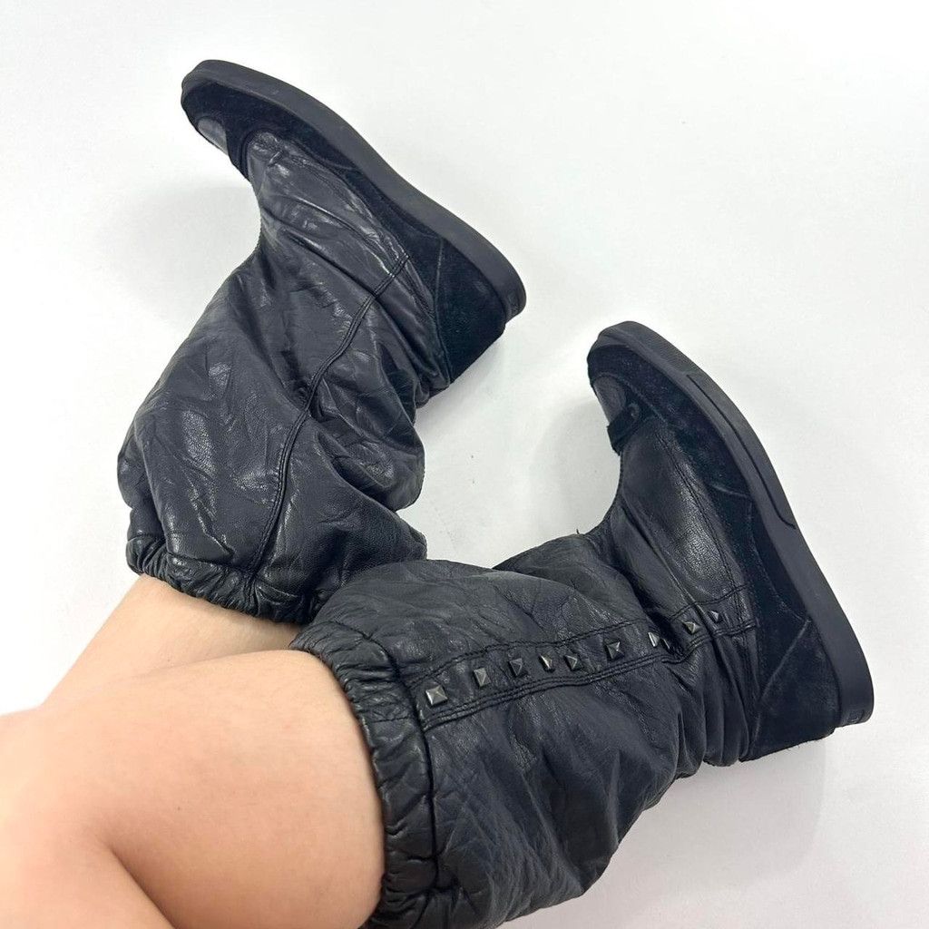 Diesel rare Diesel black genuine leather studded boots Size US 8.5 / IT 38.5 - 2 Thumbnail