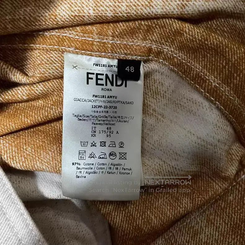 Fendi Fendi SS23 Full Abstract Printed Denim Jacket, Beige Size US M / EU 48-50 / 2 - 4 Thumbnail