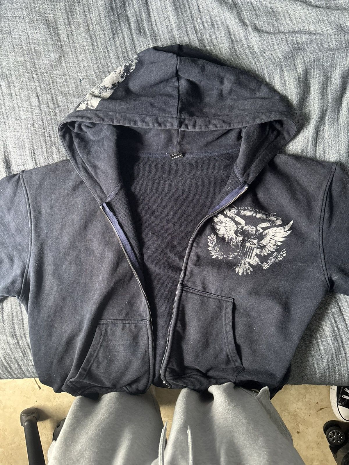 Other “Crooked Studios” Vintage Navy Blue Zip-up Hoodie Size US M / EU 48-50 / 2 - 1 Thumbnail