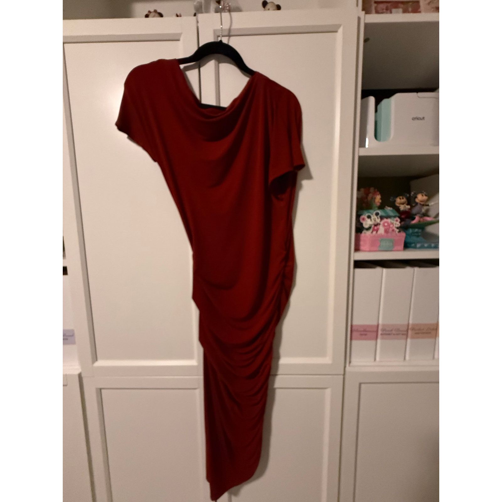 Other Me & Thee Red Off Shoulder Ruched Midi Dress Women 2 - G004 Size XS / US 0-2 / IT 36-38 - 4 Thumbnail