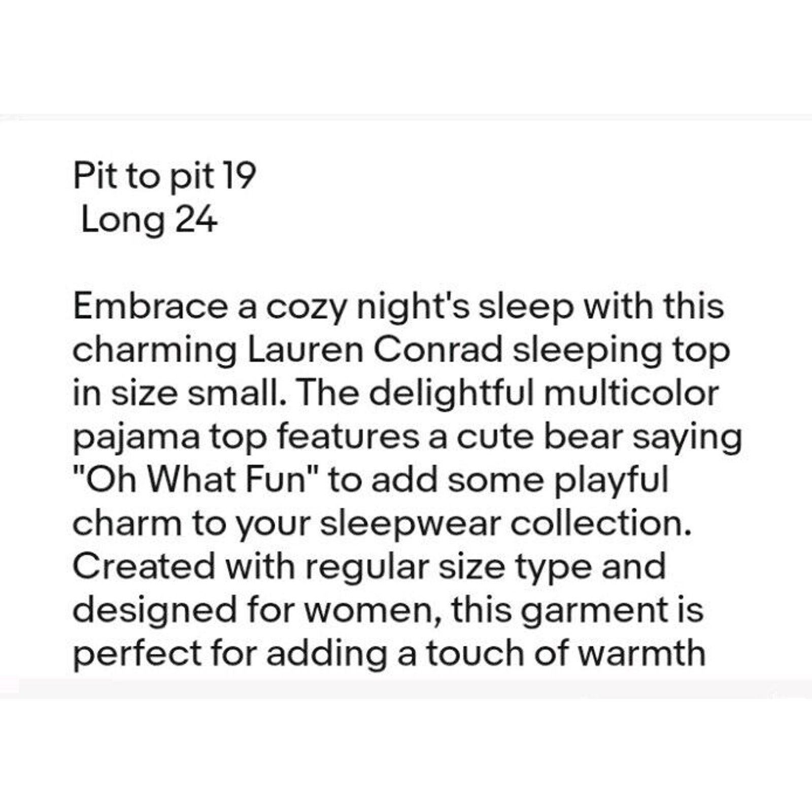 Other Lauren Conrad Sleeping Top Size Small Size ONE SIZE - 6 Thumbnail