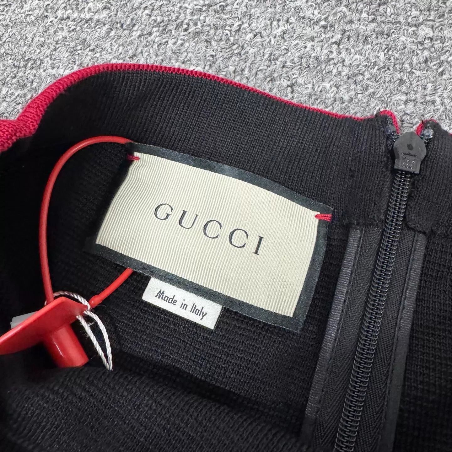 Gucci Gucci Black Wool-Knit Wide Leg Red/White Web Trim XS 99 Size 25" / US 0 / IT 36 - 5 Thumbnail