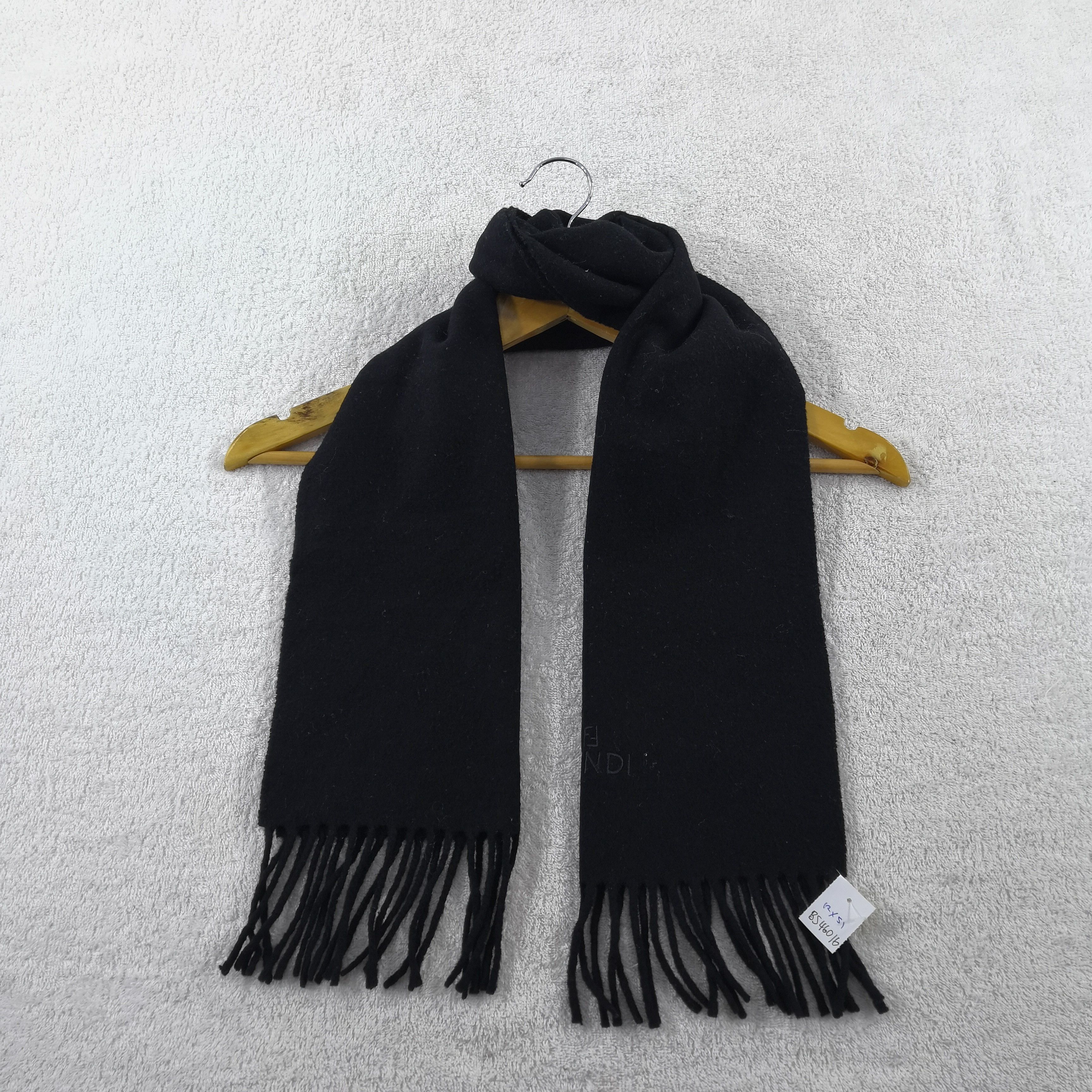 Vintage Vintage Fendi Scarf Wool Fringe Fendi Zucca Scarves Size ONE SIZE - 2 Thumbnail