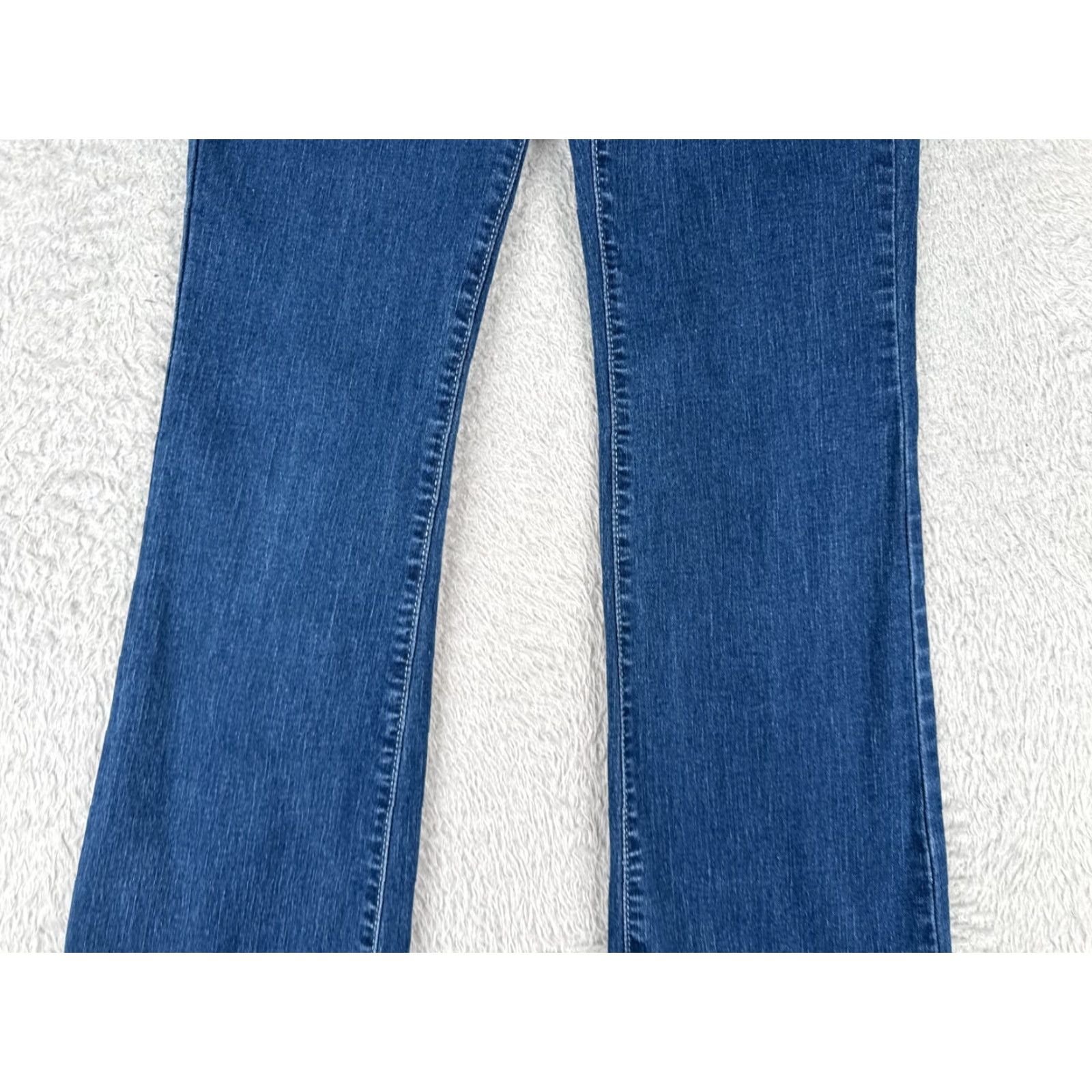 Shein Shein Jeans Women Bootcut 26 Blue Denim Embroidered Mid Rise 26x31 Slim Stretch Distressed Cotton Blend Size 26" / US 2 / IT 38 - 3 Thumbnail