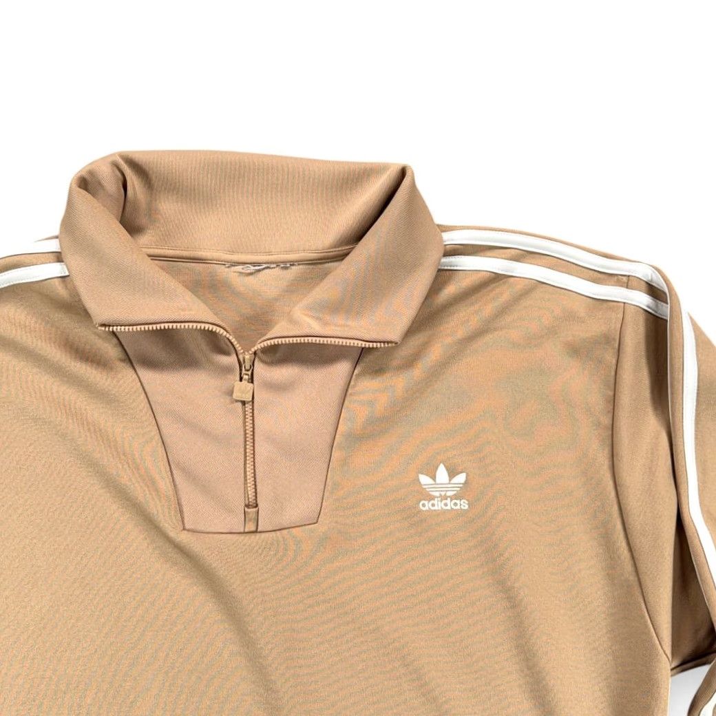 Adidas VINTAGE Adidas Jacket Adult LARGE Brown Quarter Zip Track Pullover Trefoil 80s Size US L / EU 52-54 / 3 - 2 Thumbnail