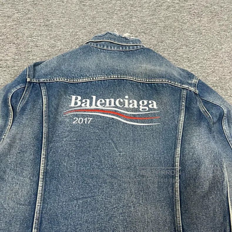Balenciaga Balenciaga Embroidered Coke Denim Jacket Size US M / EU 48-50 / 2 - 5 Thumbnail