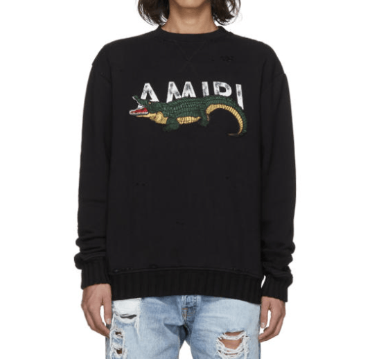 image of Amiri Alligator Sweatshirt in Black, Women's (Size Small)