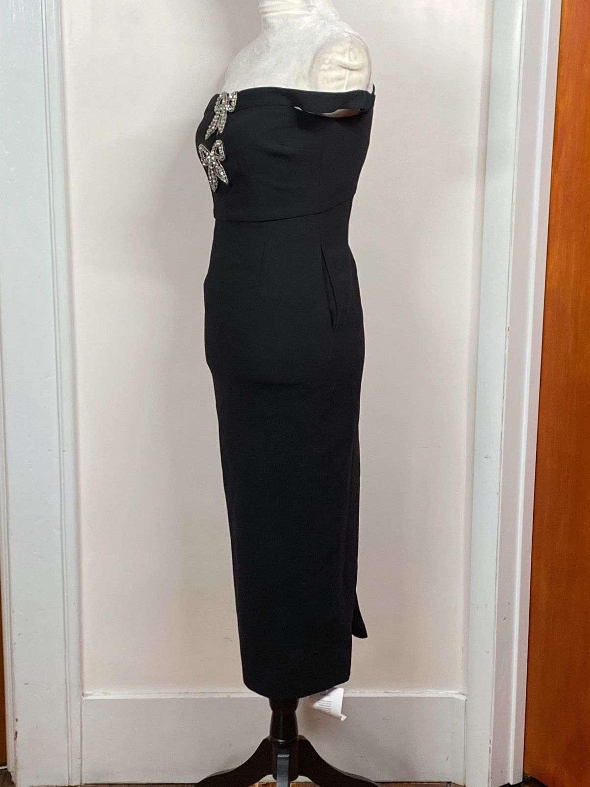 Self-Portrait Self Portrait Bow Crepe Off-the-Shoulder Midi Dress size 2 Size XS / US 0-2 / IT 36-38 - 9 Thumbnail
