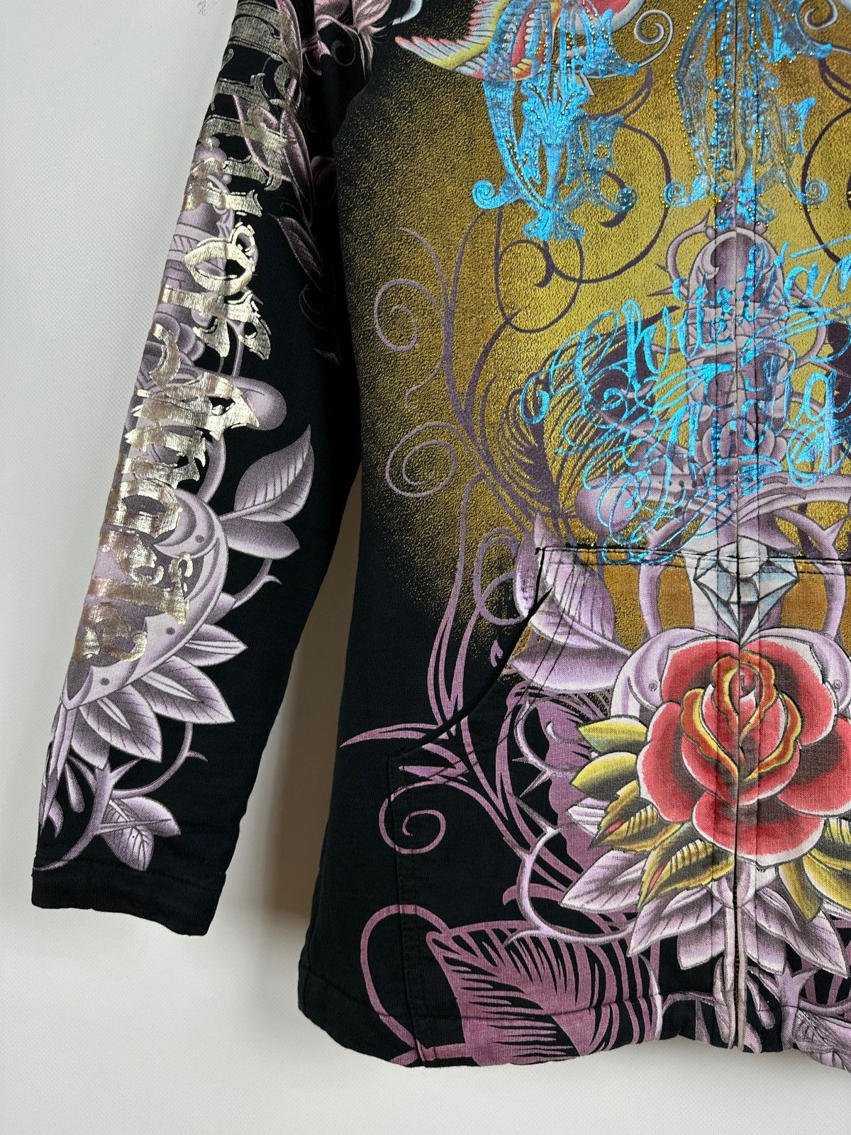 Christian Audigier Vintage Christian Audigier Y2K Full Zip Hoodie Size M / US 6-8 / IT 42-44 - 9 Thumbnail