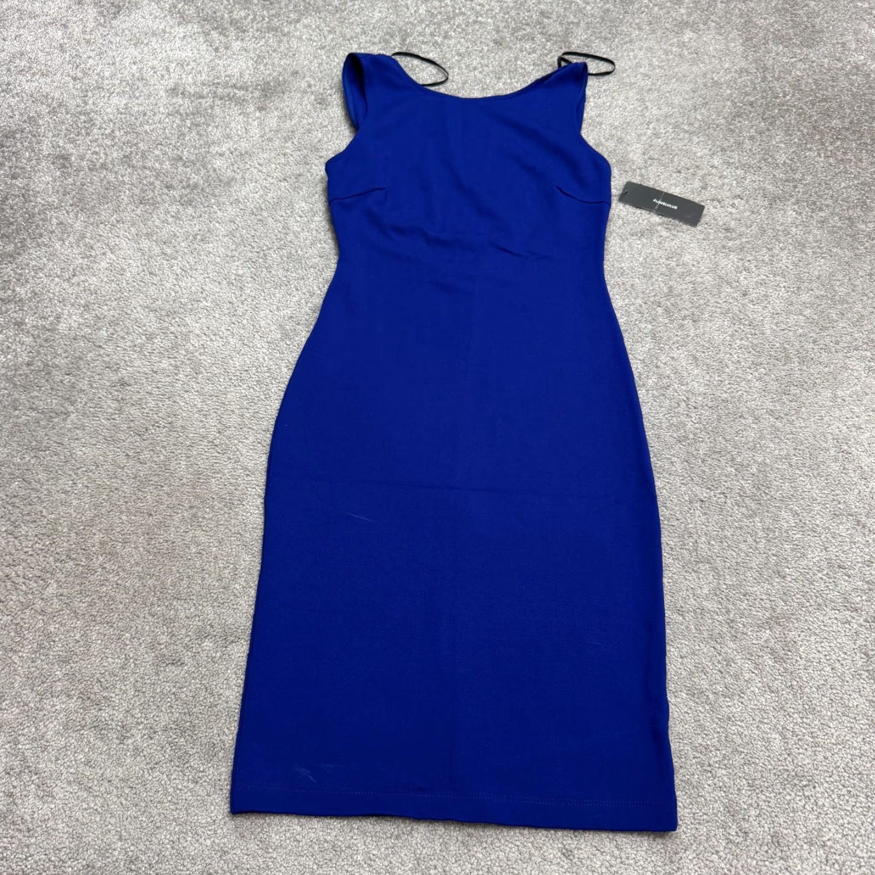 Lulus Lulus Bodycon Sleeveless Scoop Backless Midi Womens Royal Small Blue Stretch NWT Size S / US 4 / IT 40 - 2 Thumbnail