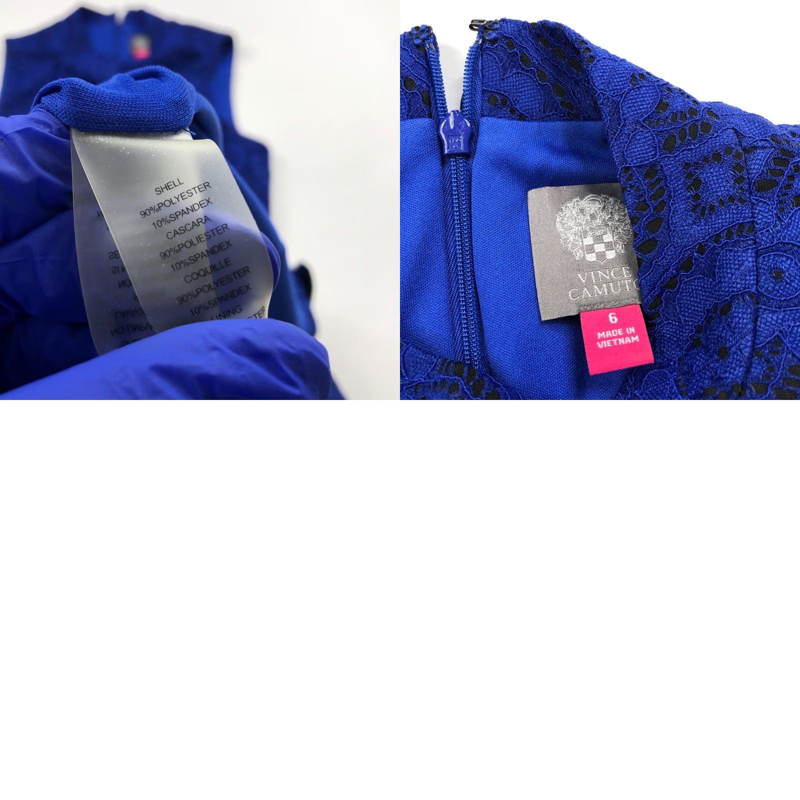 Vince Camuto Vince Camuto Dress Lace Lined Sheath Sleeveless Midi Blue 6 Cross-Body? Size M / US 6-8 / IT 42-44 - 9 Thumbnail