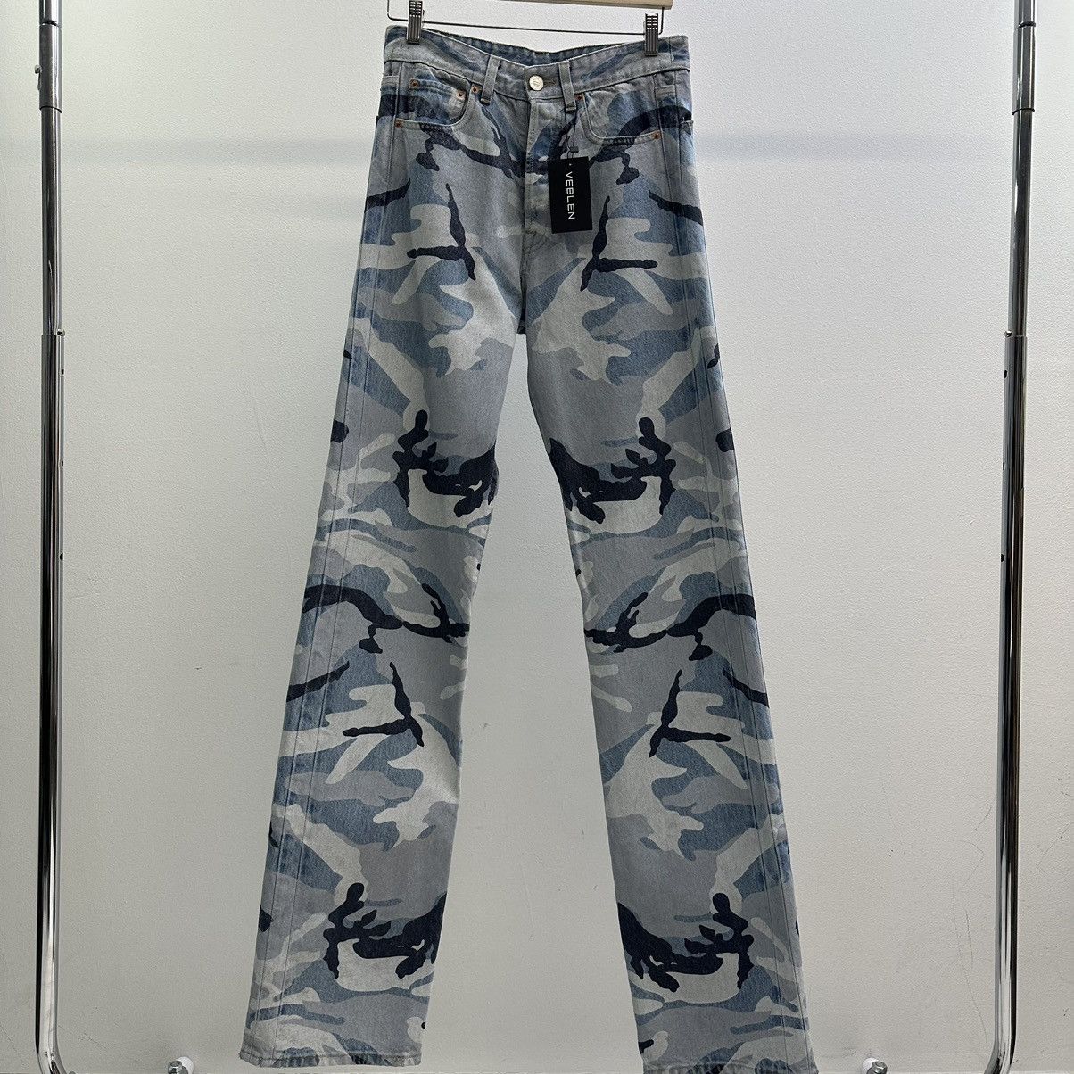 Image of Vetements Camo Jeans in Blue Camo, Men's (Size 30)