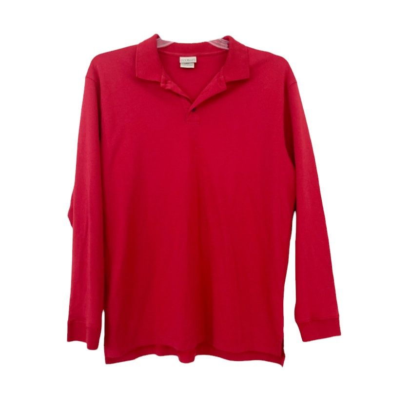 Old Navy LL Bean Red 100% Pima Cotton Long Sleeve Polo Shirt Sz L Size US L / EU 52-54 / 3 - 5 Thumbnail