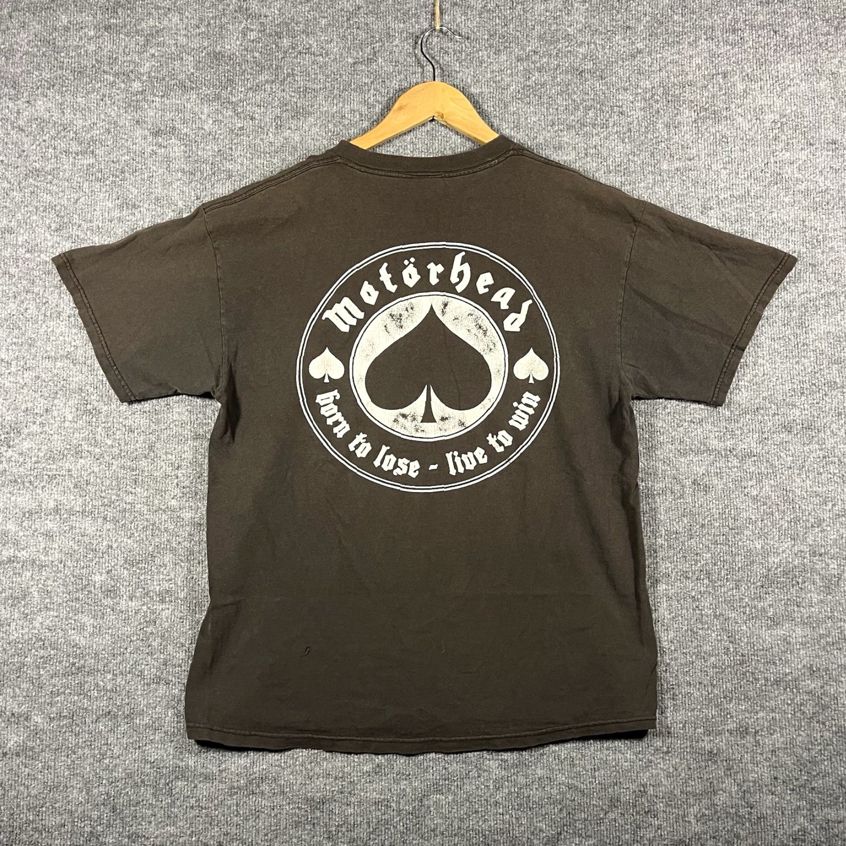 Delta VINTAGE Motorhead Born To Lose Live Win T-Shirt Large Black Delta Men Short Sleeve Crew Neck Band 90s Rock Metal MERV? Size US L / EU 52-54 / 3 - 4 Thumbnail