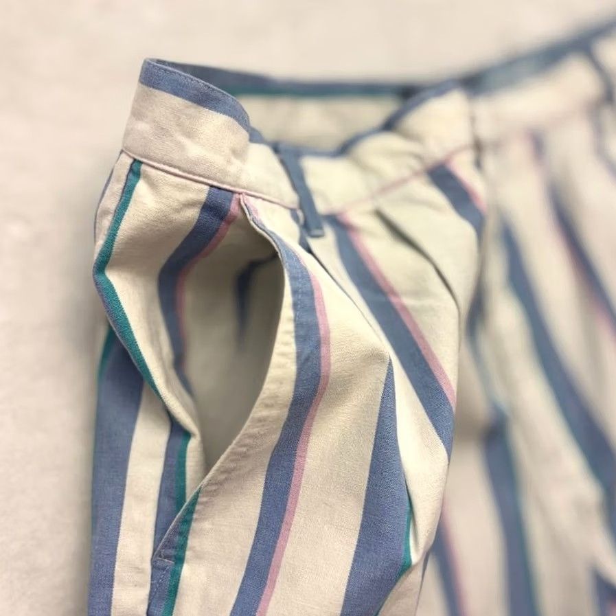 Vintage VINTAGE Knights of The Round Table Chino Shorts White Pleated Striped 38 Men Regular Cotton 90s Preppy Casual Travel Mens Size US 38 / EU 54 - 4 Thumbnail