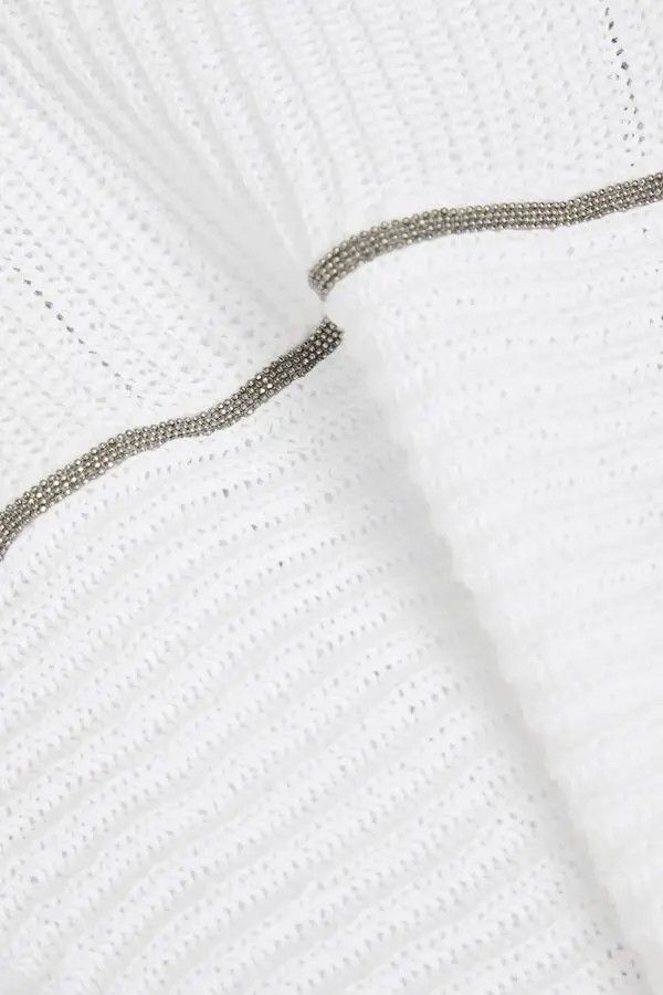 Brunello Cucinelli o1y0825 Crewneck Sweater in White Size XXS / US 00 / IT 34 - 5 Thumbnail
