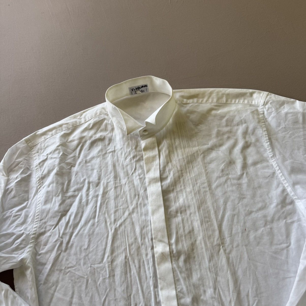 Zanella Vintage Zanella French Cuff Wing Tip Tuxedo Dress Shirt Size 40R - 7 Thumbnail