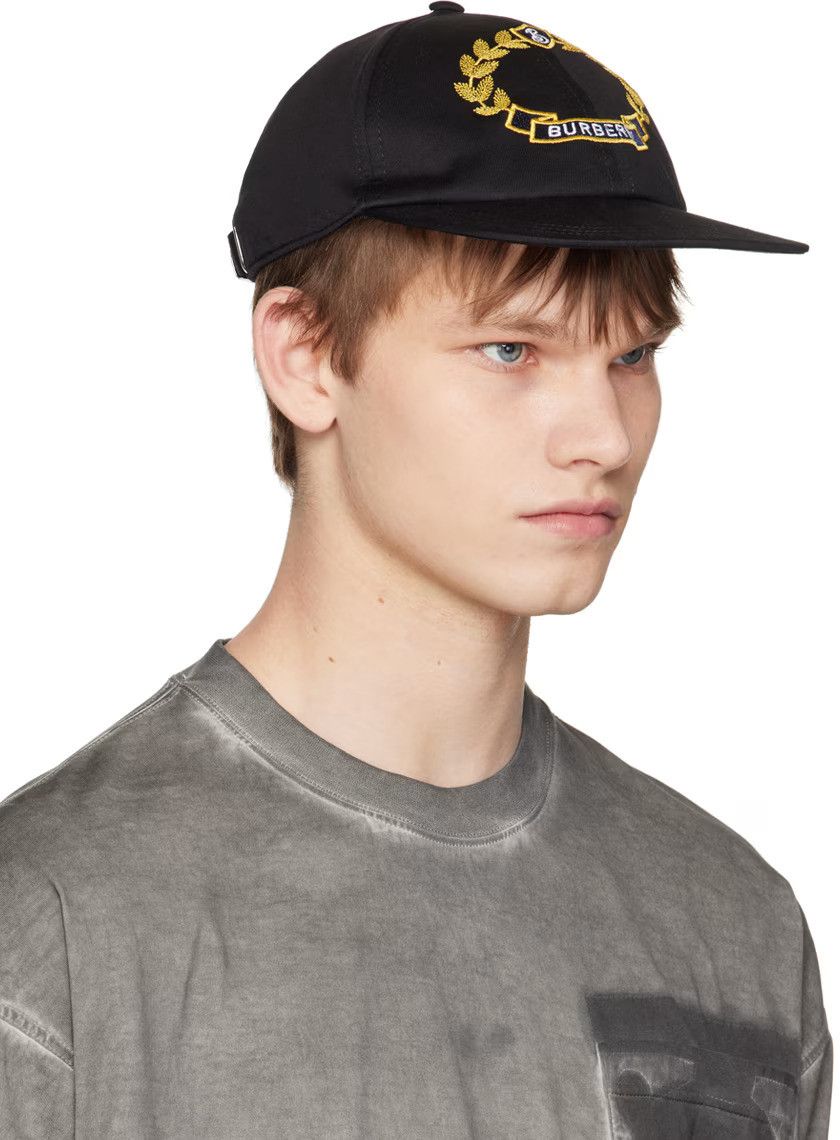 Burberry black Embroidered Crest Logo Cap Size ONE SIZE - 3 Thumbnail