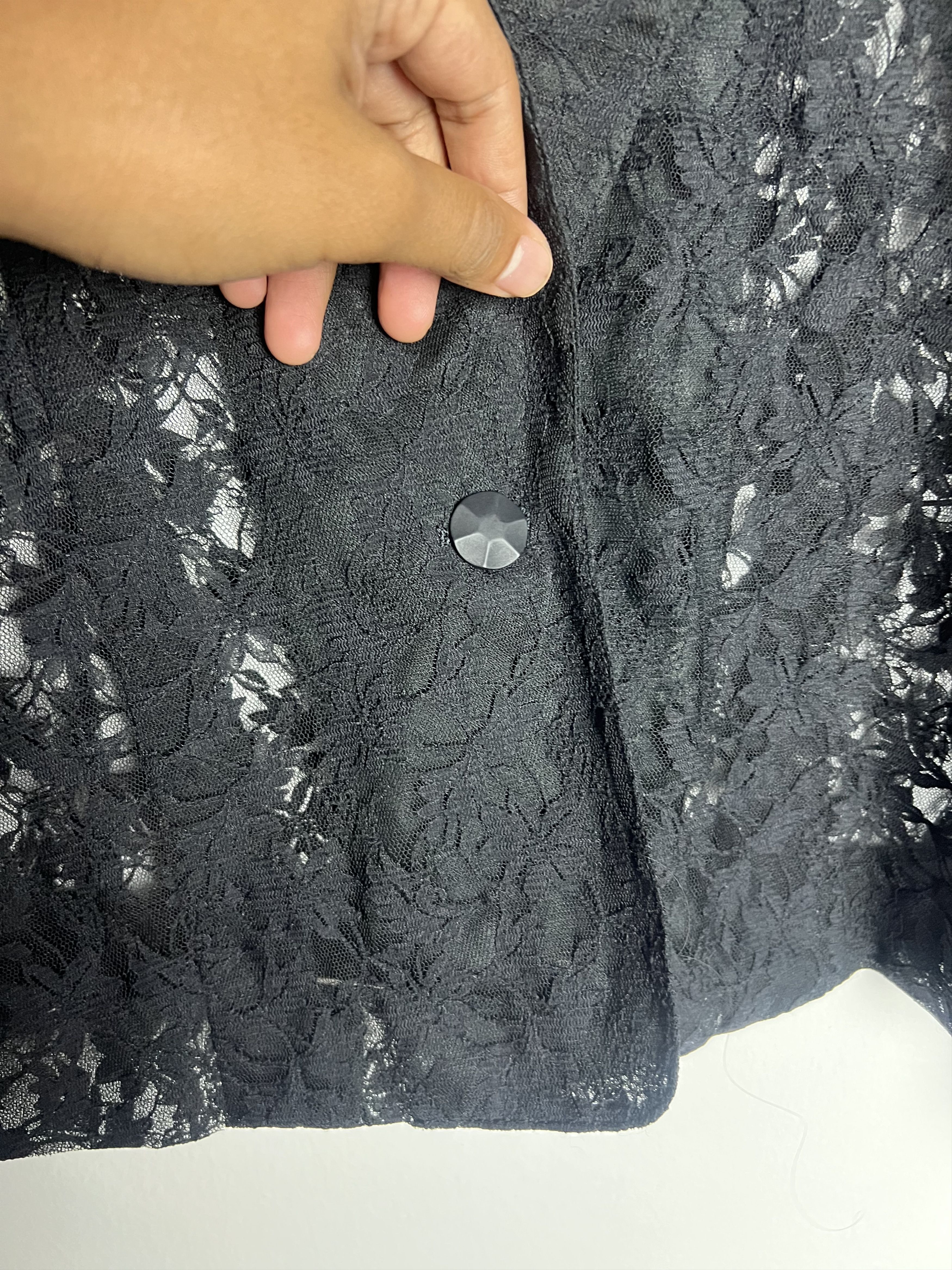 Japanese Brand Vintage Japan Black Lace Blazer Jacket Size M / US 6-8 / IT 42-44 - 9 Thumbnail