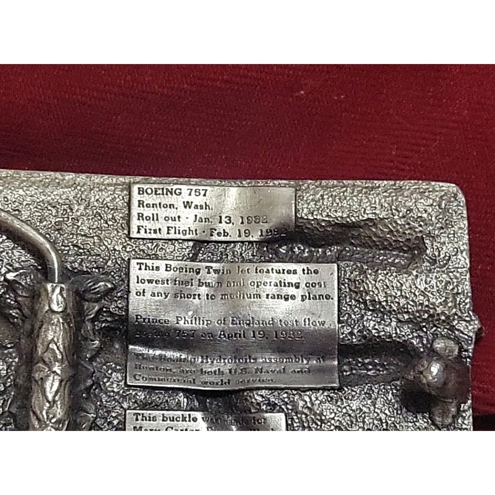 Vintage Vintage Siskiyou Boeing 757 Hydrofoil Pewter Belt Buckle 1982 Size ONE SIZE - 6 Thumbnail