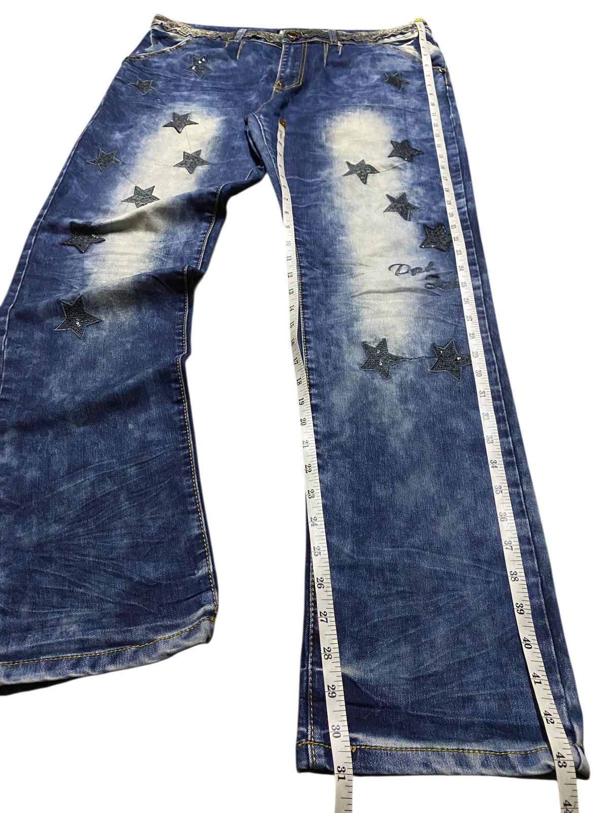 Japanese Brand Y2K Star Patch Harajuku Streetwear Style Bold bleached wash Size US 36 / EU 52 - 18 Thumbnail