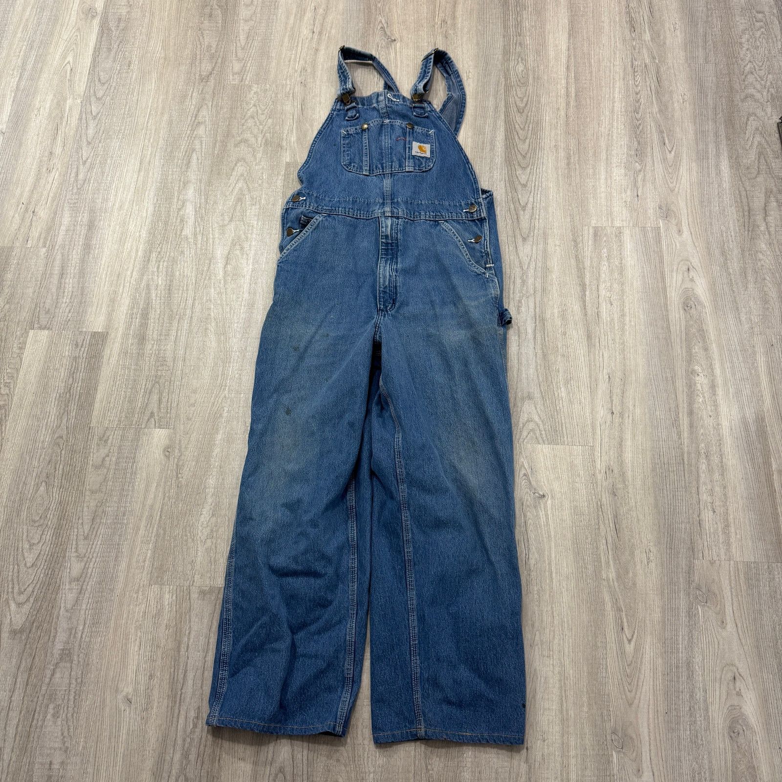 Carhartt Vintage Carhartt Overalls Men's 34 Blue 27" Inseam Denim Size US 34 / EU 50 - 2 Thumbnail