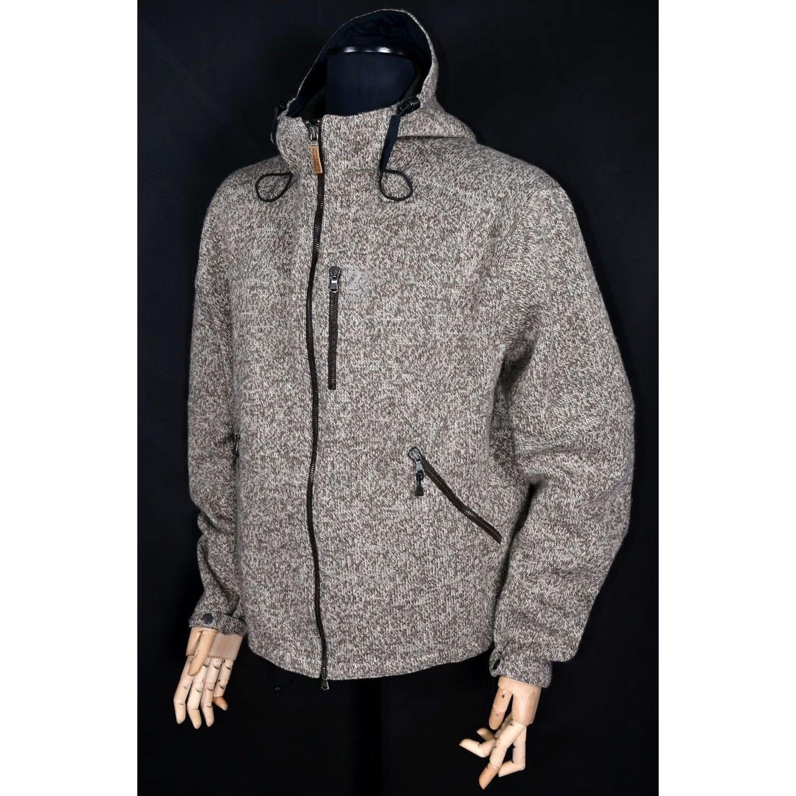 Vintage 66 North Vindur Jacket Mens XL Hooded Lined Wool Knit 41% Acrylic 33% Polyester 17% Wool Brown Winter Logo Shirt Coat Size US XL / EU 56 / 4 - 7 Thumbnail