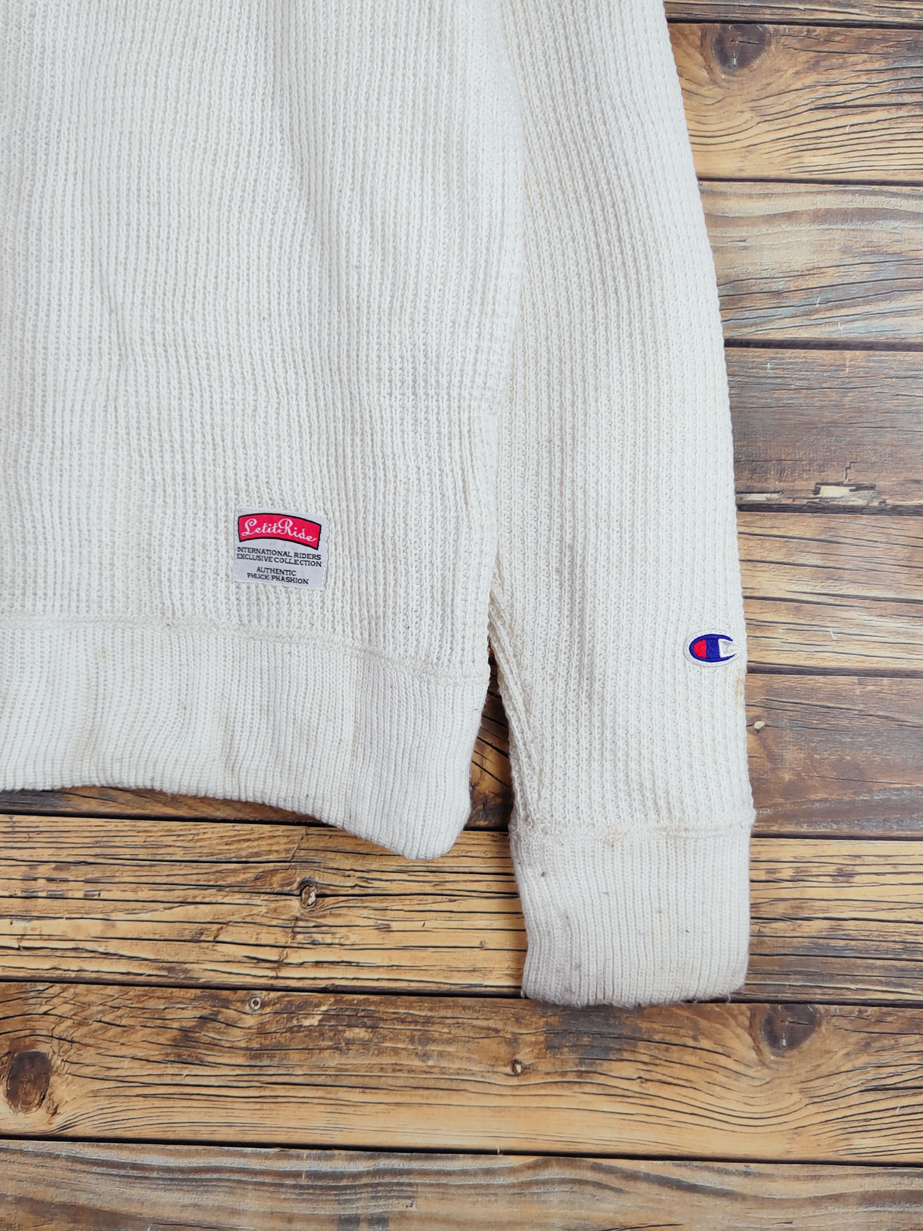 Champion Champion Ivory Letit Ride Knitwear Sweatshirts #W1175 Size US M / EU 48-50 / 2 - 8 Thumbnail