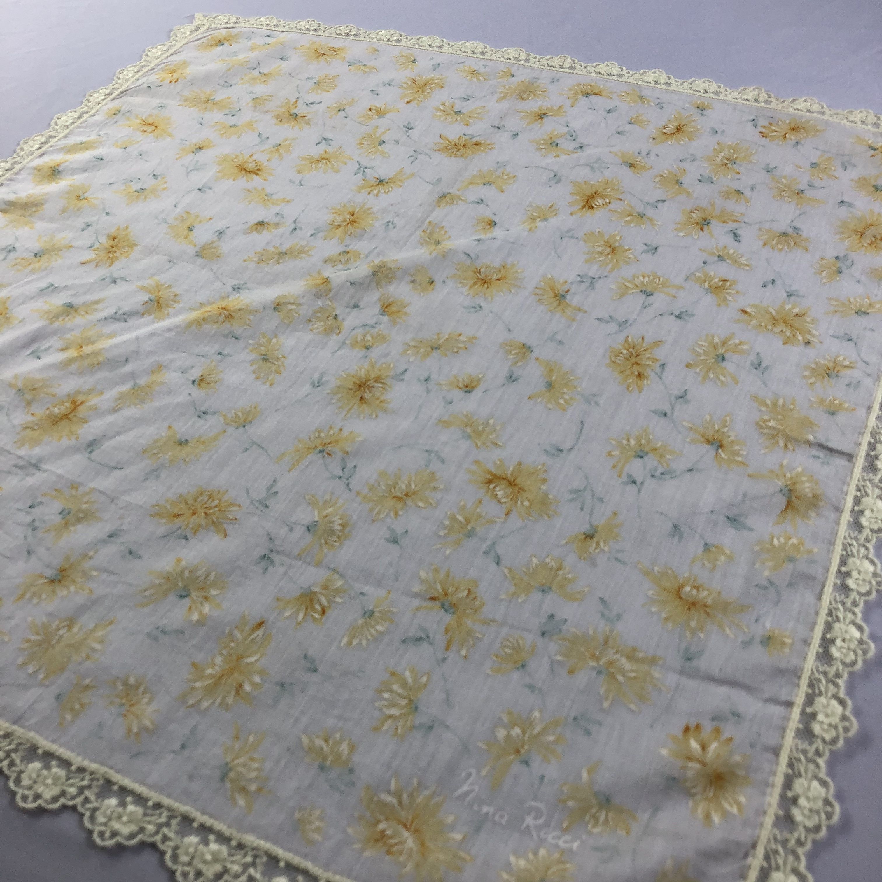 Nina Ricci Nina Ricci Floral Handkerchief Neckerchief Bandana H1931 Size ONE SIZE - 3 Thumbnail