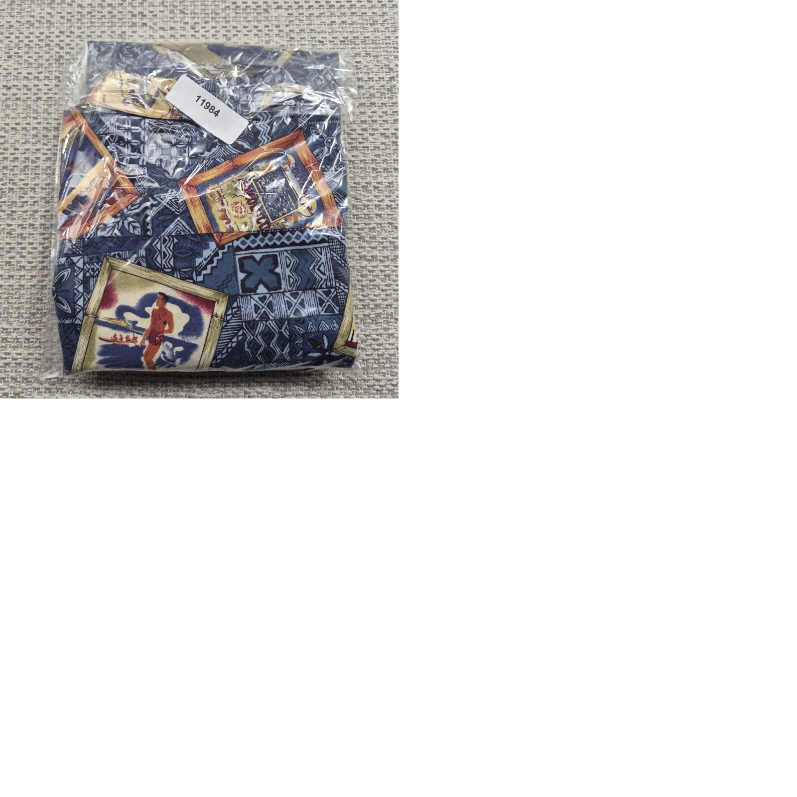 Vintage Robert Stock Shirt Mens Large Button-Up Blue Hawaiian Travel Postcard Aloha Shirt Size US L / EU 52-54 / 3 - 9 Thumbnail