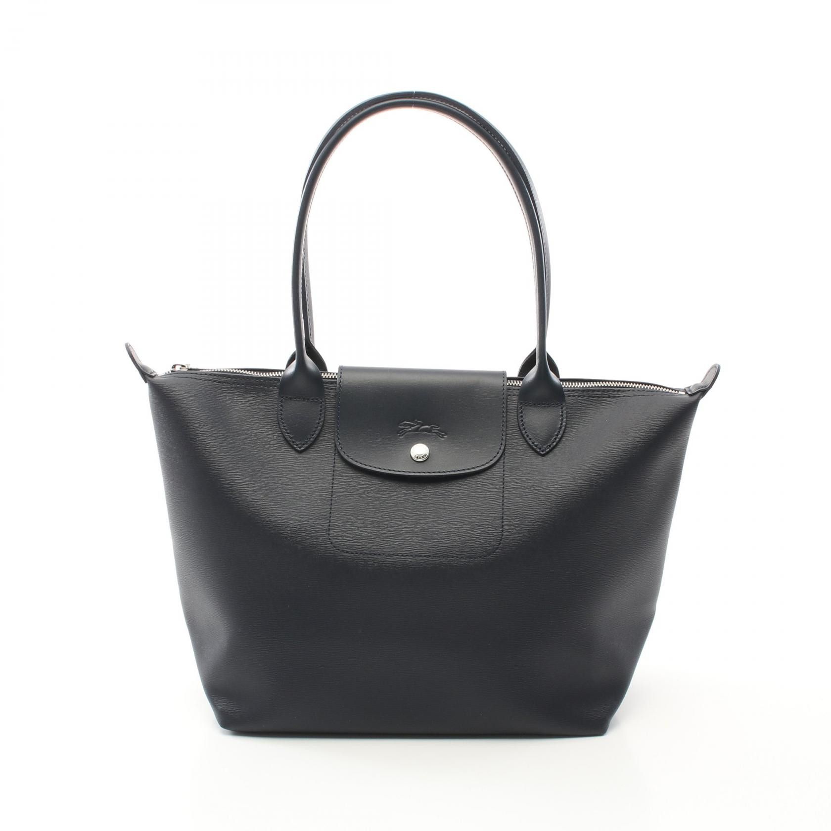 Longchamp Longchamp Le Pliage City Canvas Leather Tote Bag Canvas Tote Bag L2605Hyq556 in Blue, Women's