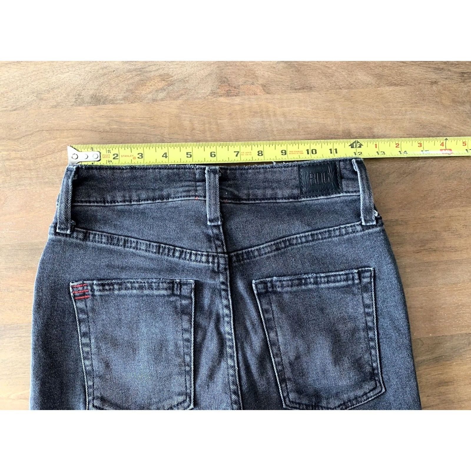 Bdg BDG Urban Outfitters Kick Flare High Rise Cropped Jeans Women 25 Black Denim 24x24.5 5-Pocket Distressed Logo Logo Zip Button Regular Vintage No Size 42" / US 20 - 5 Thumbnail