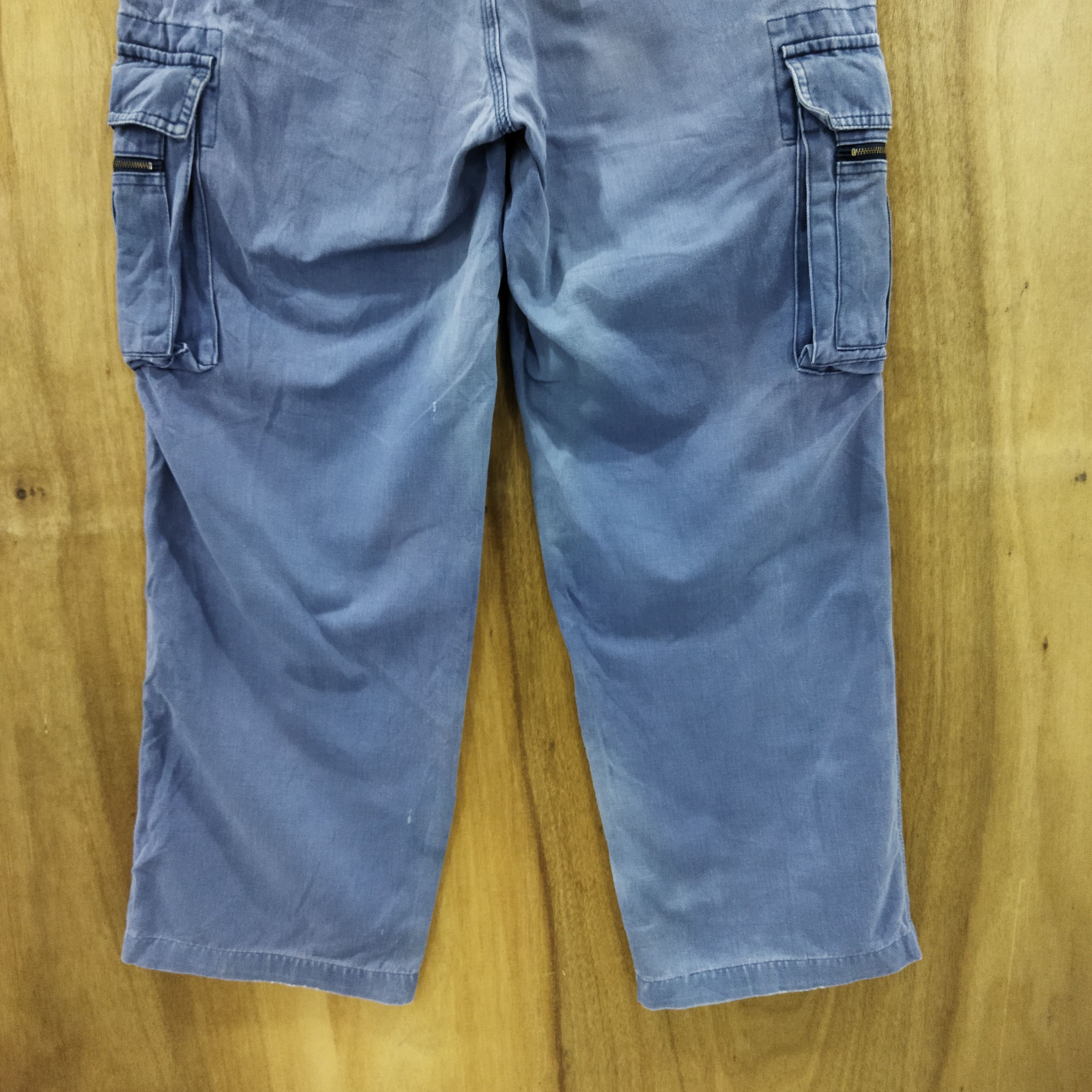 Japanese Brand GRAN SISCO FADED BLUE WORK WARE CARGO PANTS Size US 32 / EU 48 - 9 Thumbnail
