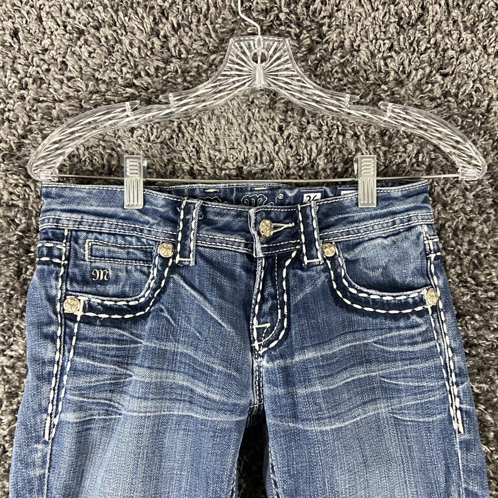Miss Me Miss Me Capri Heavy Stitch Studded Blue Jeans Women’s 26 Size 26" / US 2 / IT 38 - 4 Thumbnail