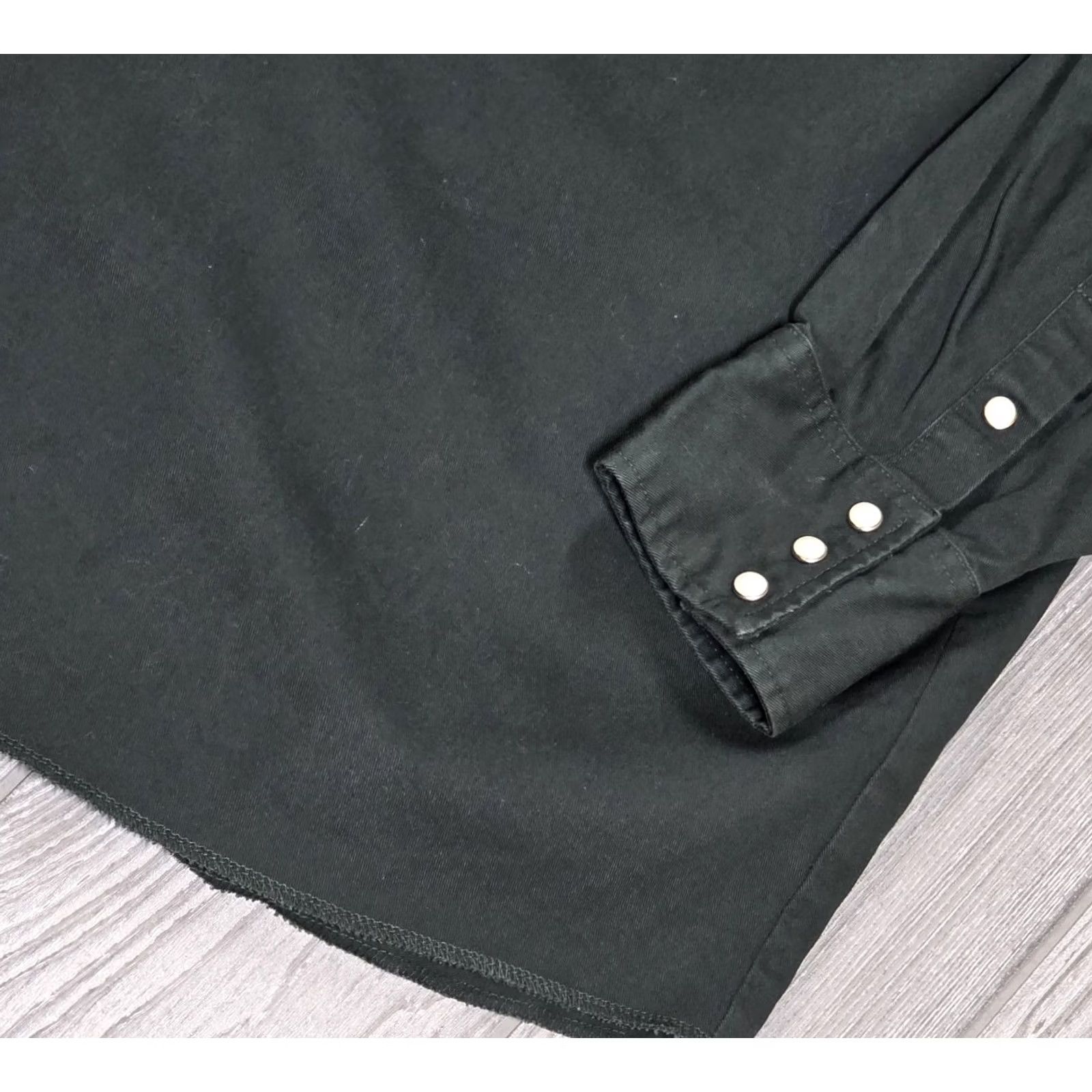 Vintage Jaguar Shirt Mens 4XL Dark Gray Twill Long Sleeve Western Snap Heavy Workwear Shirt Size US XXL / EU 58 / 5 - 6 Thumbnail