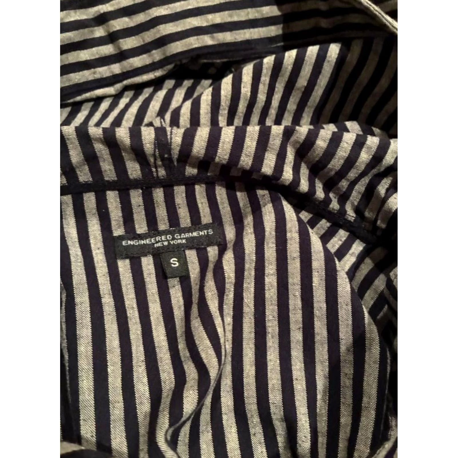 Engineered Garments Engineered Garments Cagoule Shirt Men Color Gray x Navy Stripe Size S Used Jacket Size US S / EU 44-46 / 1 - 3 Thumbnail