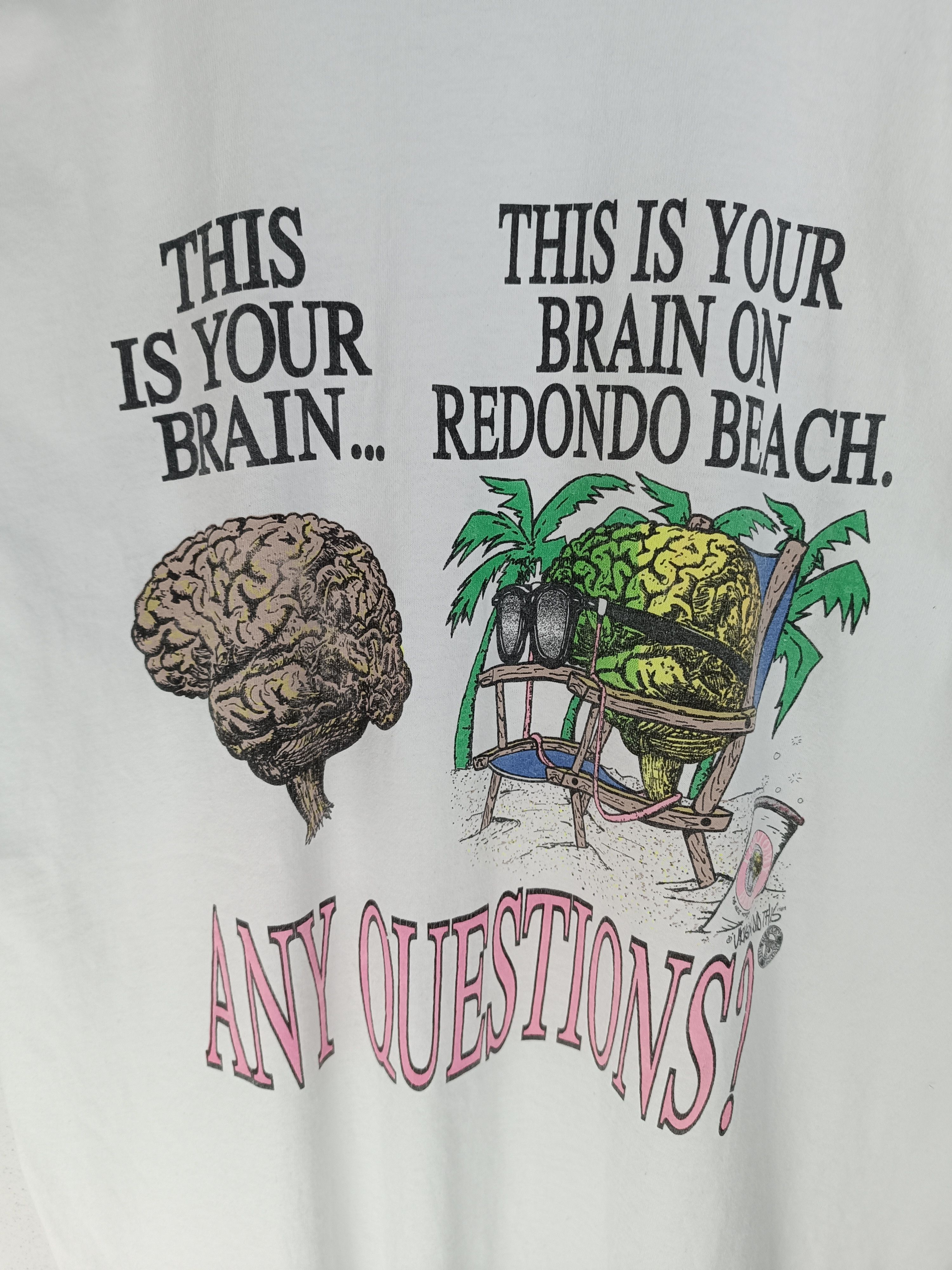 Vintage VINTAGE 90'S BRAIN WAVES SPORTSWEAR ADULT HUMOR FUNNY TEE Size US XL / EU 56 / 4 - 13 Thumbnail