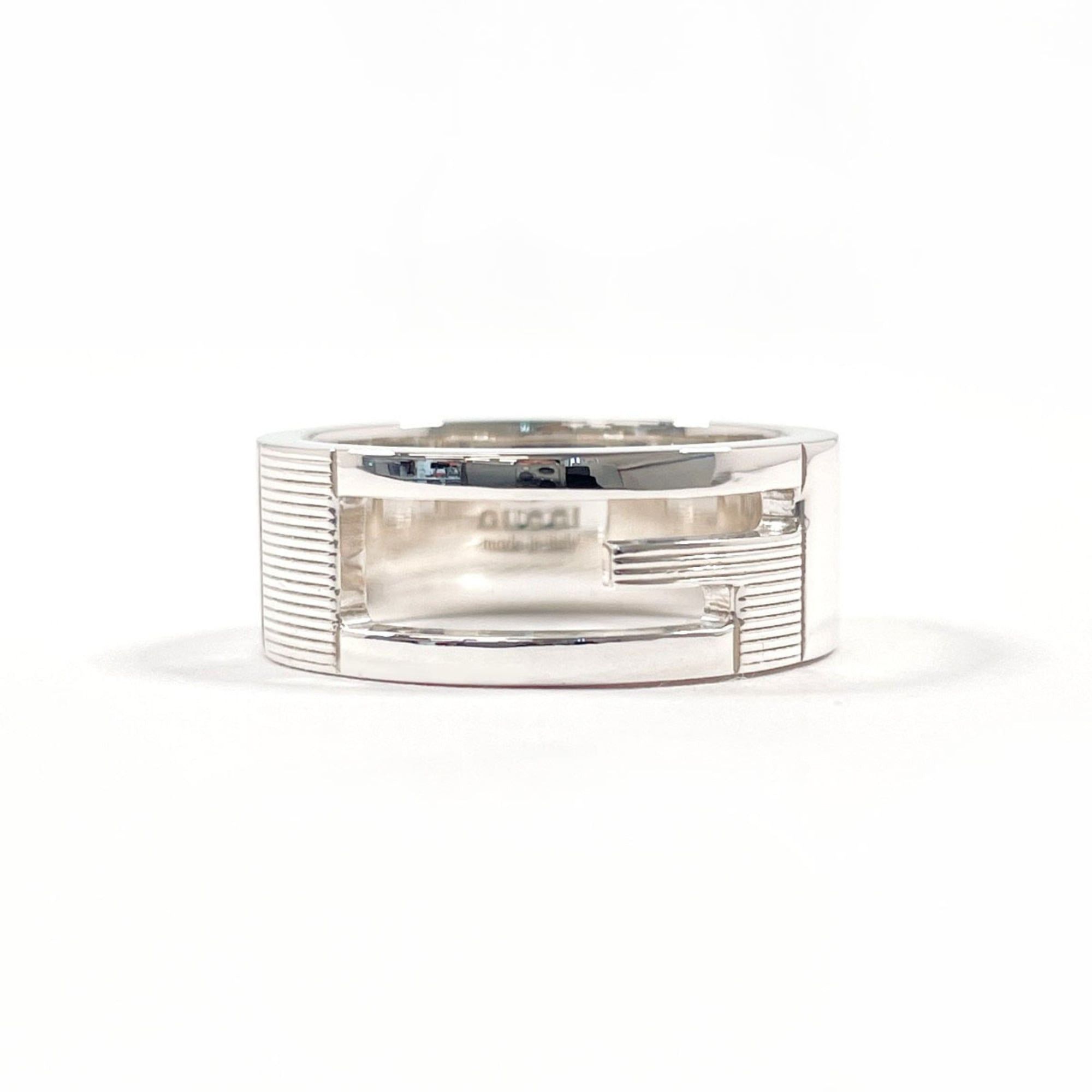 Gucci GUCCI Branded Cutout G Ring, Sterling Silver 925, Size 16.5cm, Men's Size ONE SIZE - 1 Thumbnail