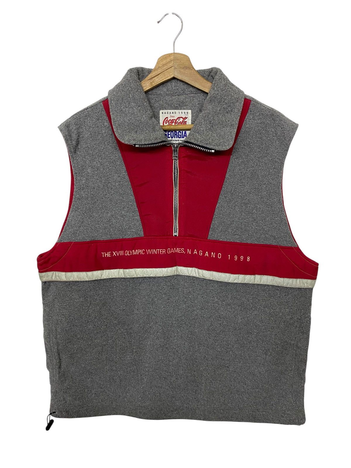 Vintage VTG 98 Nagano Winter Olympics fleece vest Coca-Cola Georgia Size US XL / EU 56 / 4 - 1 Thumbnail