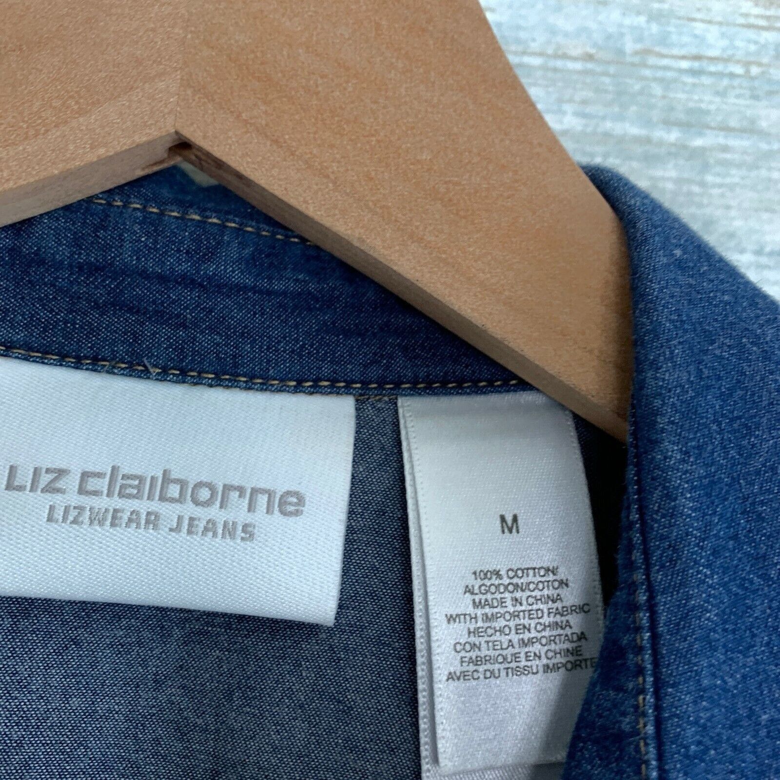 Other Liz Claiborne Western Denim Shirt Blue Prairie Womens M Size M / US 6-8 / IT 42-44 - 6 Thumbnail