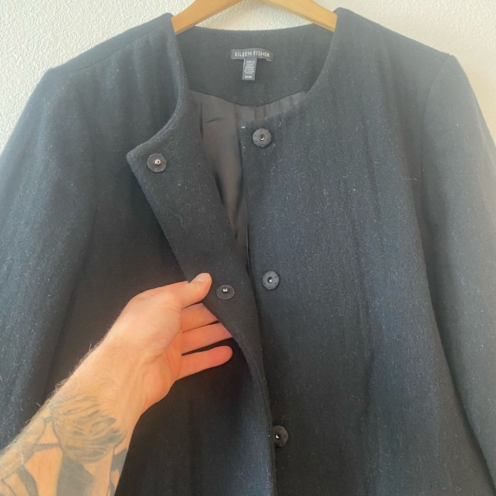 Eileen Fisher Eileen Fischer Women's Italian Wool Snap Button Coat - M Size M / US 6-8 / IT 42-44 - 6 Thumbnail