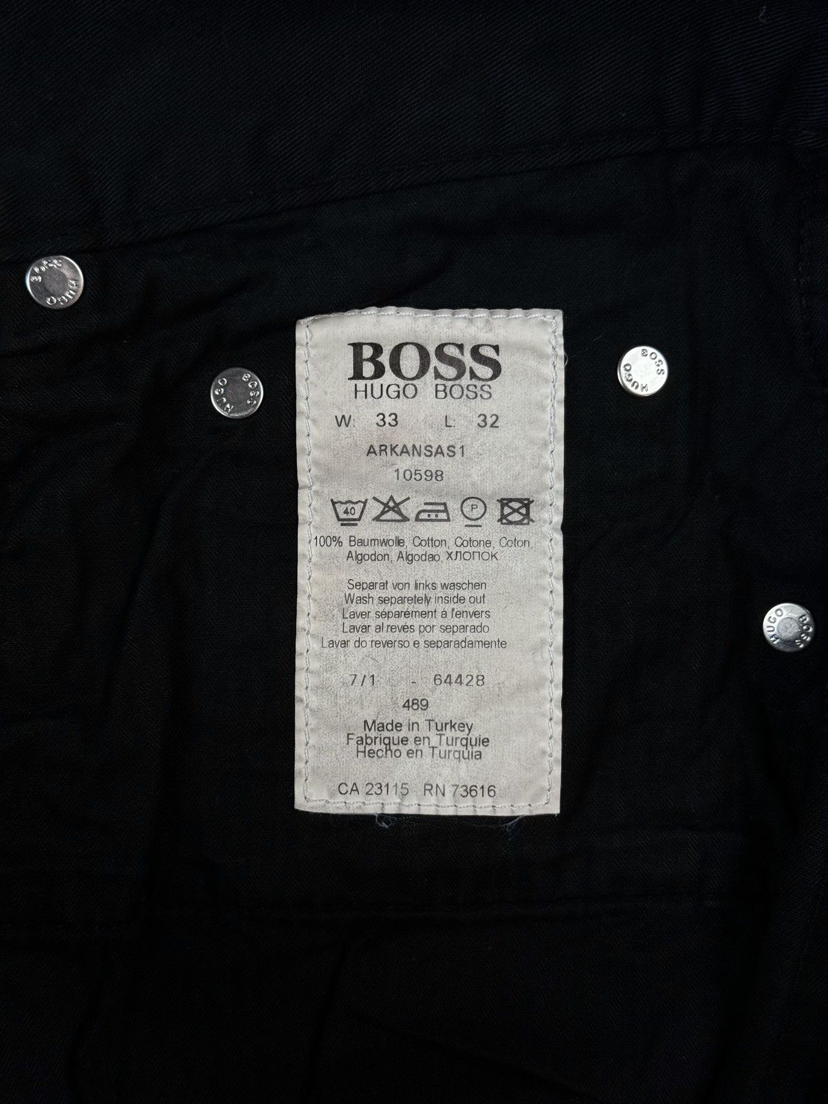 Hugo Boss × Vintage HUGO BOSS Arkansas 1 Vintage Black Jeans Pants Size US 32 / EU 48 - 18 Thumbnail
