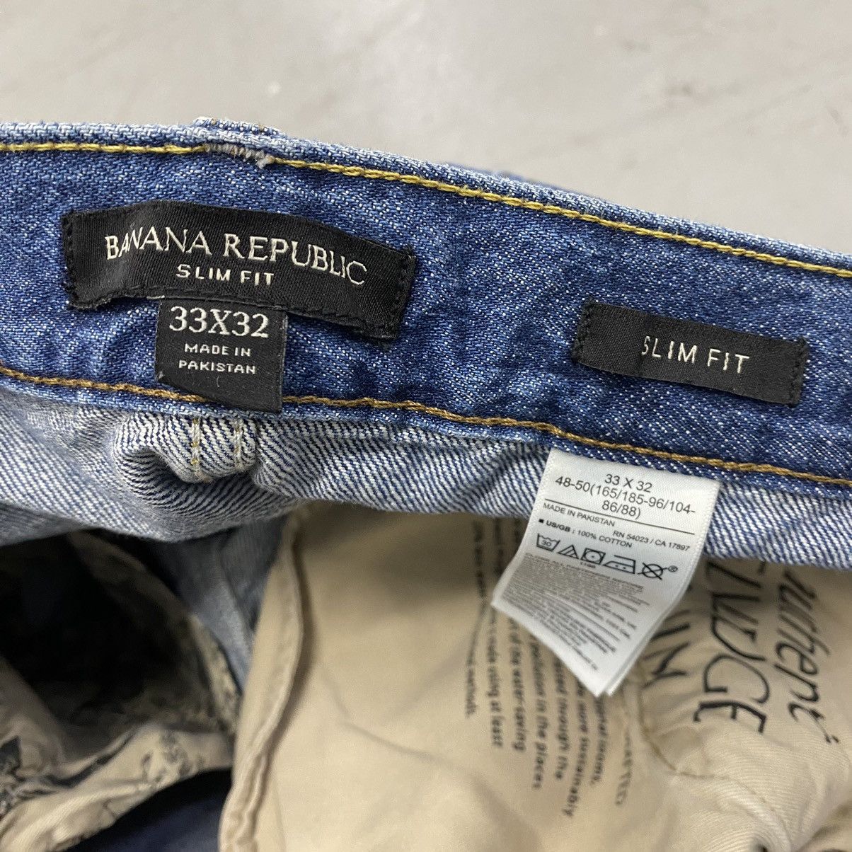 Banana Republic × Japanese Brand × Levi's Banana Republic Slim Fit Selvedge Denim Blue Jeans Size US 33 - 6 Thumbnail