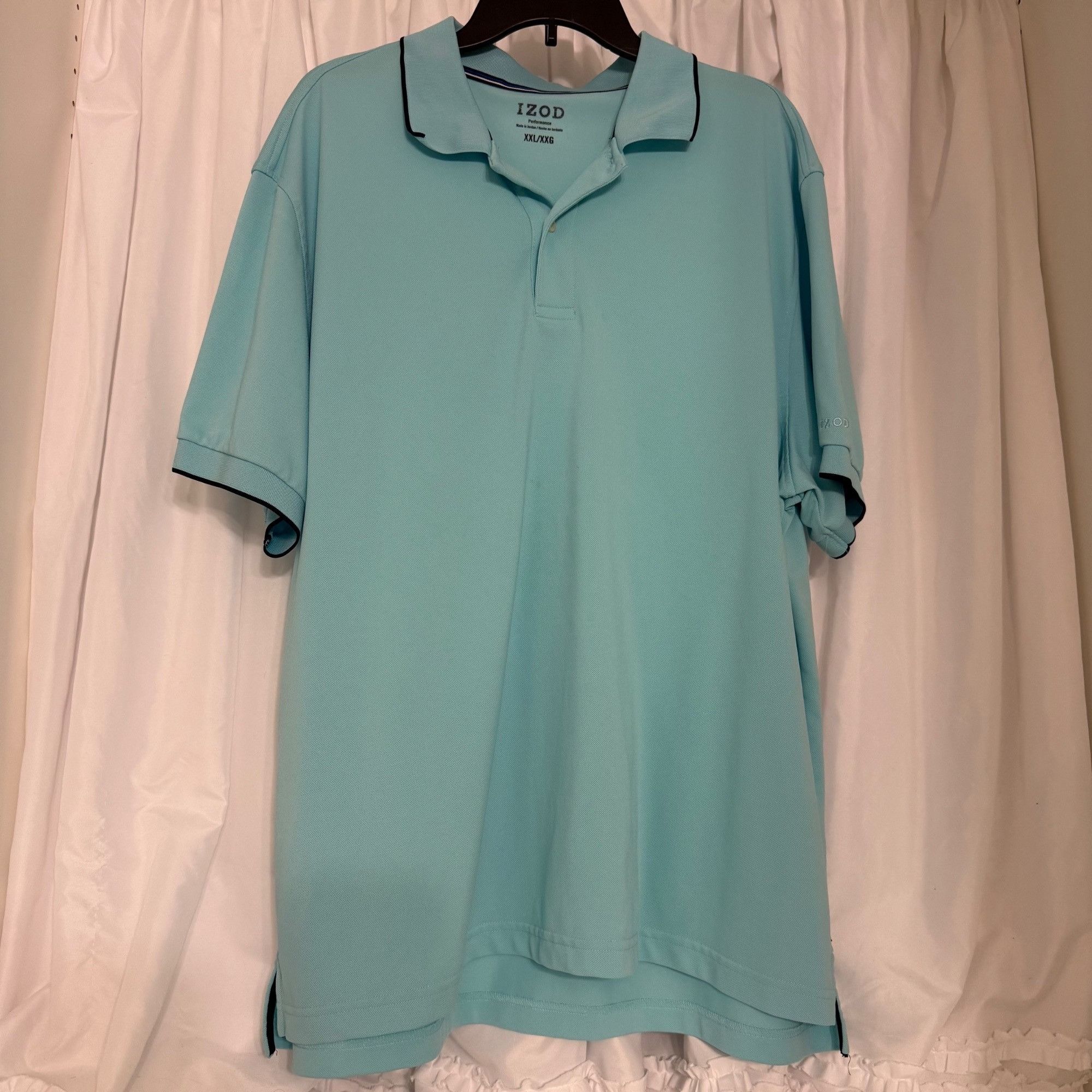 Izod Izod Mens Performance Polo Shirt XXL Blue Short Sleeve Moist Size US XXL / EU 58 / 5 - 1 Thumbnail