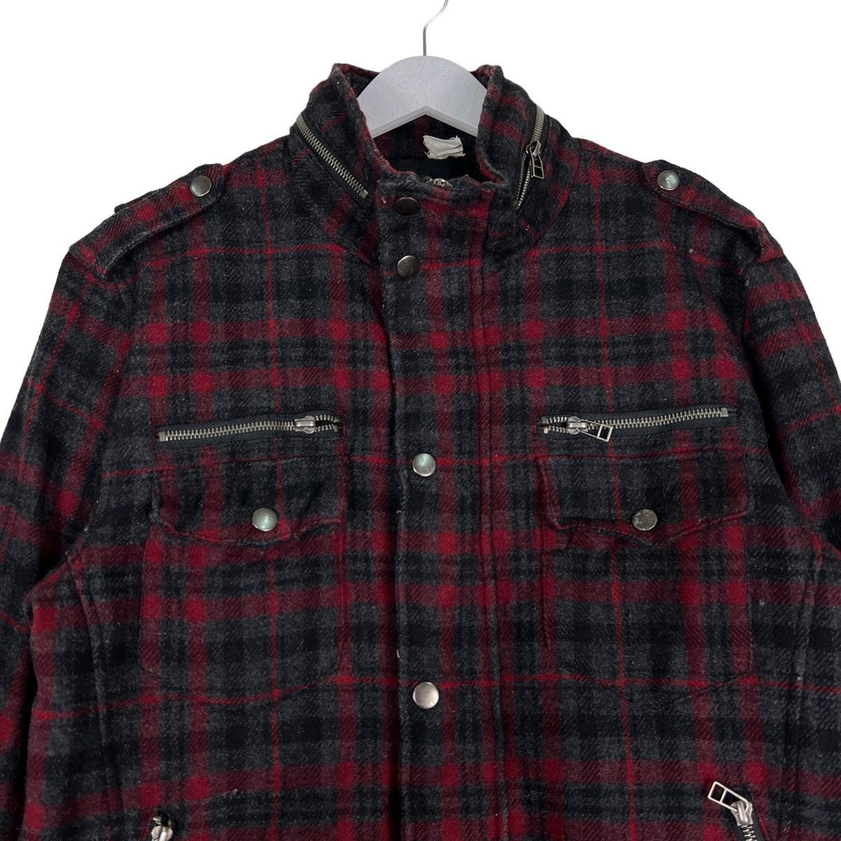 Japanese Brand 🔥 SEMANTIC DESIGN WOOL PLAID ZIPPER JACKET Size US M / EU 48-50 / 2 - 3 Thumbnail