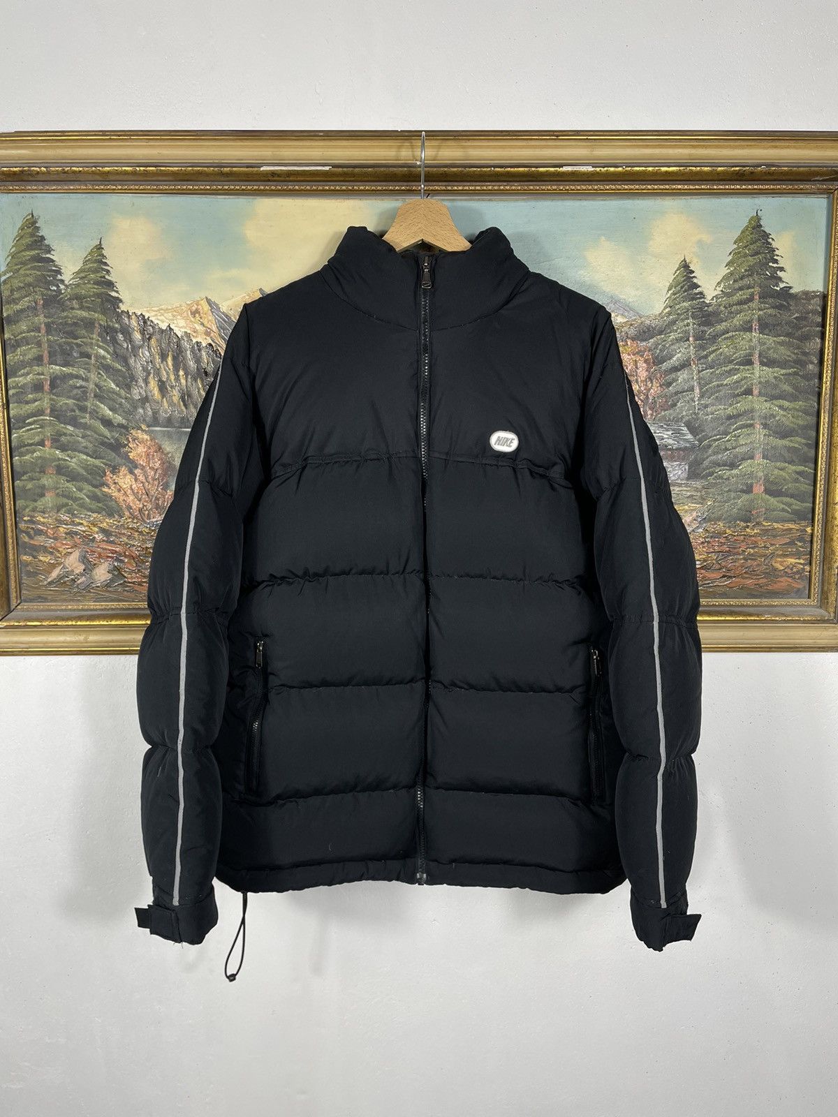 Nike × Vintage Nike Small Swoosh Zip Hoodie Black Y2k 00s Retro Size US M / EU 48-50 / 2 - 1 Thumbnail