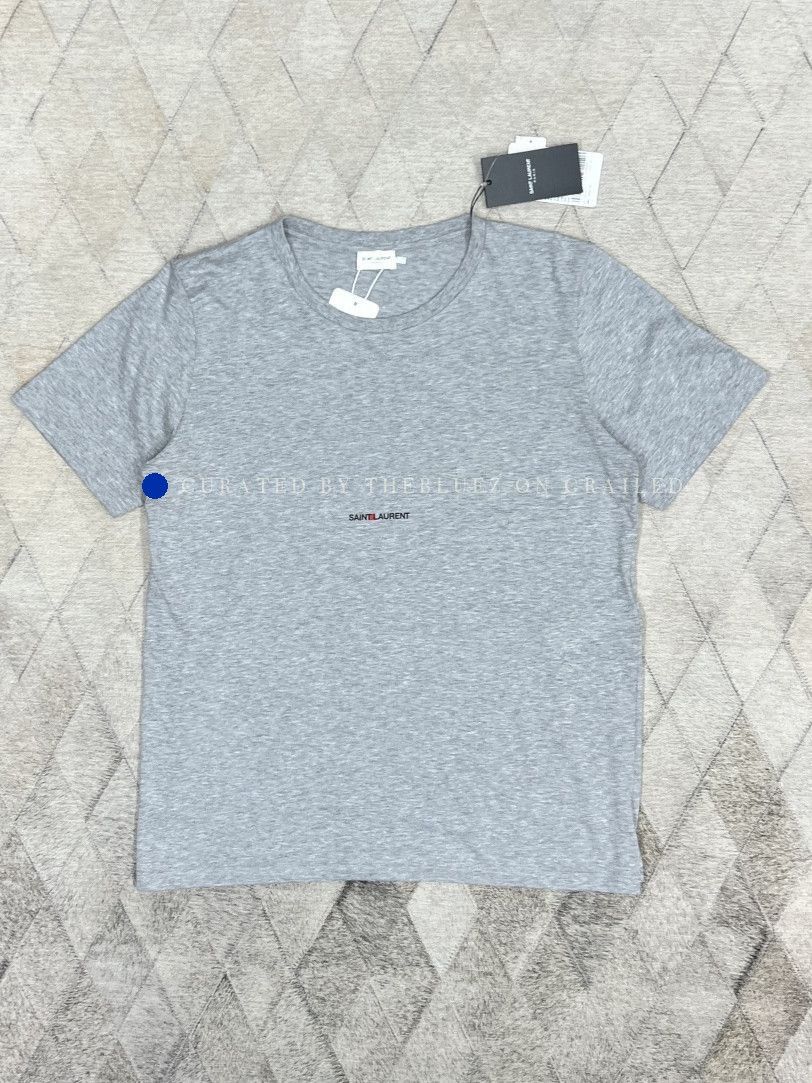 Saint Laurent Paris Minimalist Gray Logo T-Shirt Size US M / EU 48-50 / 2 - 1 Thumbnail