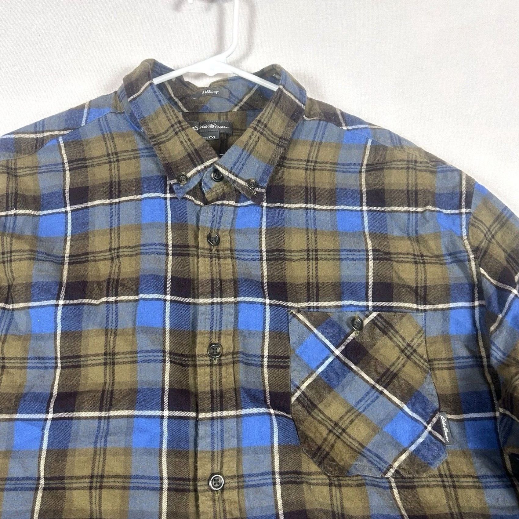 Eddie Bauer Eddie Bauer Mens 2XL Button Up Shirt Plaid Flannel Classic Fit Long Sleeve L/S Size US XXL / EU 58 / 5 - 2 Thumbnail