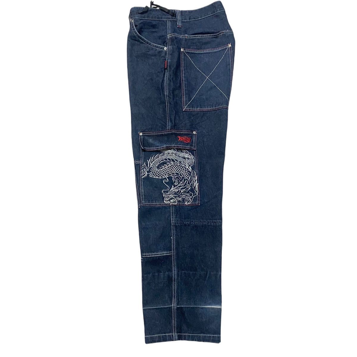Vintage Vintage BRASS HITHER Denim Baggy Flame Dragon Jeans Size US 36 / EU 52 - 3 Thumbnail